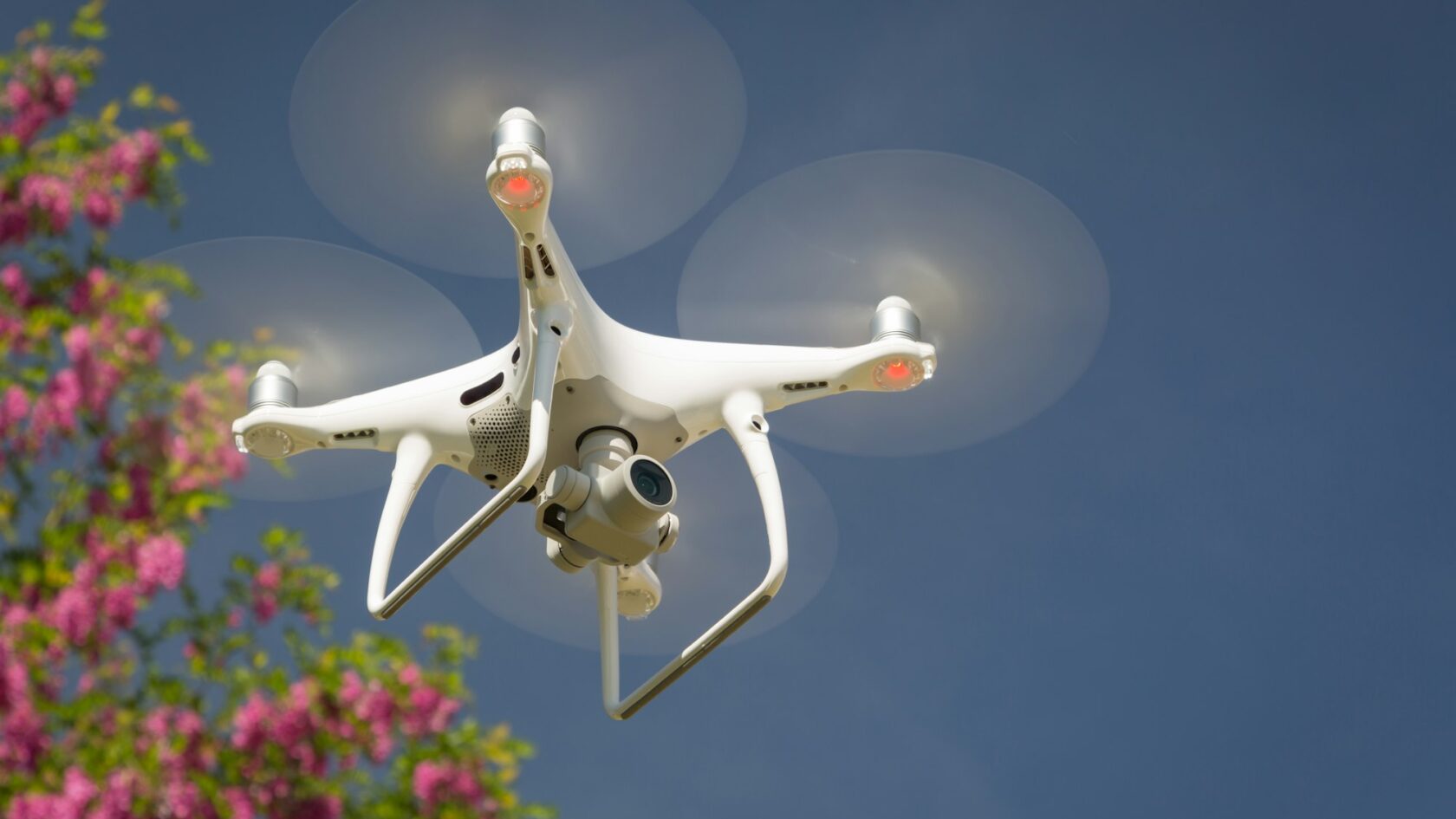 Quadcopter drone in flight